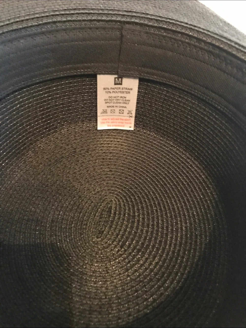 Wide Brim Straw Sun Hat - Black